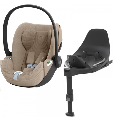 Cybex Cloud T i-Size - rozkładany fotelik samochodowy zestaw z bazą isofix 0-13 kg | PLUS Cozy Beige